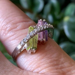 Double layer CZ ring.  size 6. (JW064)